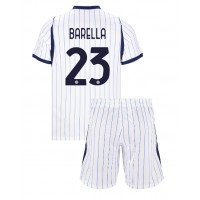 Stroje piłkarskie Inter Milan Nicolo Barella #23 Koszulka Wyjazdowej dla dzieci 2026-27 Krótki Rękaw (+ szorty)